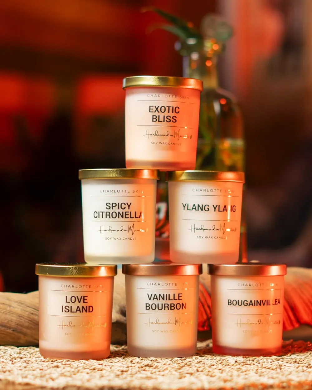 Collection de bougies de soja Charlotte Skin